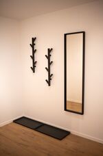 Flur und Eingangsbereich mit Schuhablage Spiegel und Garderobe Flur und Eingangsbereich mit Schuhablage Spiegel und Garderobe