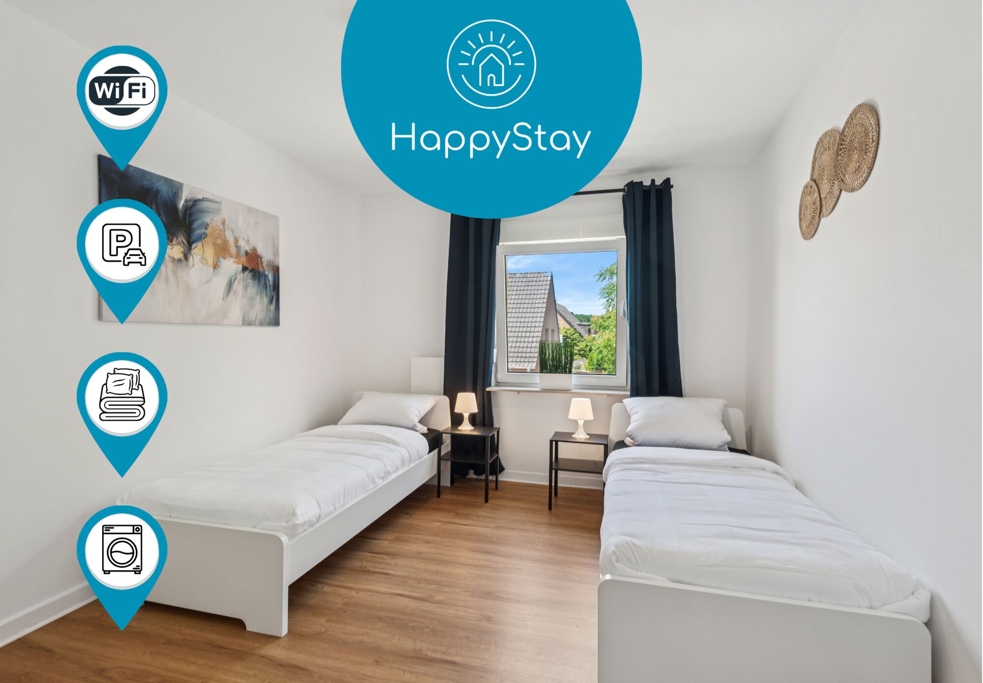 HappyStay bietet komfortable Unterkünfte für Handwerker und Monteure, abgestimmt auf ihre Bedürfnisse im Arbeitsalltag. HappyStay bietet komfortable Unterkünfte für Handwerker und Monteure, abgestimmt auf ihre Bedürfnisse im Arbeitsalltag.