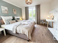 Das große Schlafzimmer 01 mit Hotel Doppelbetten, und Arbeitsplatz Das große Schlafzimmer 01 mit Hotel Doppelbetten, und Arbeitsplatz