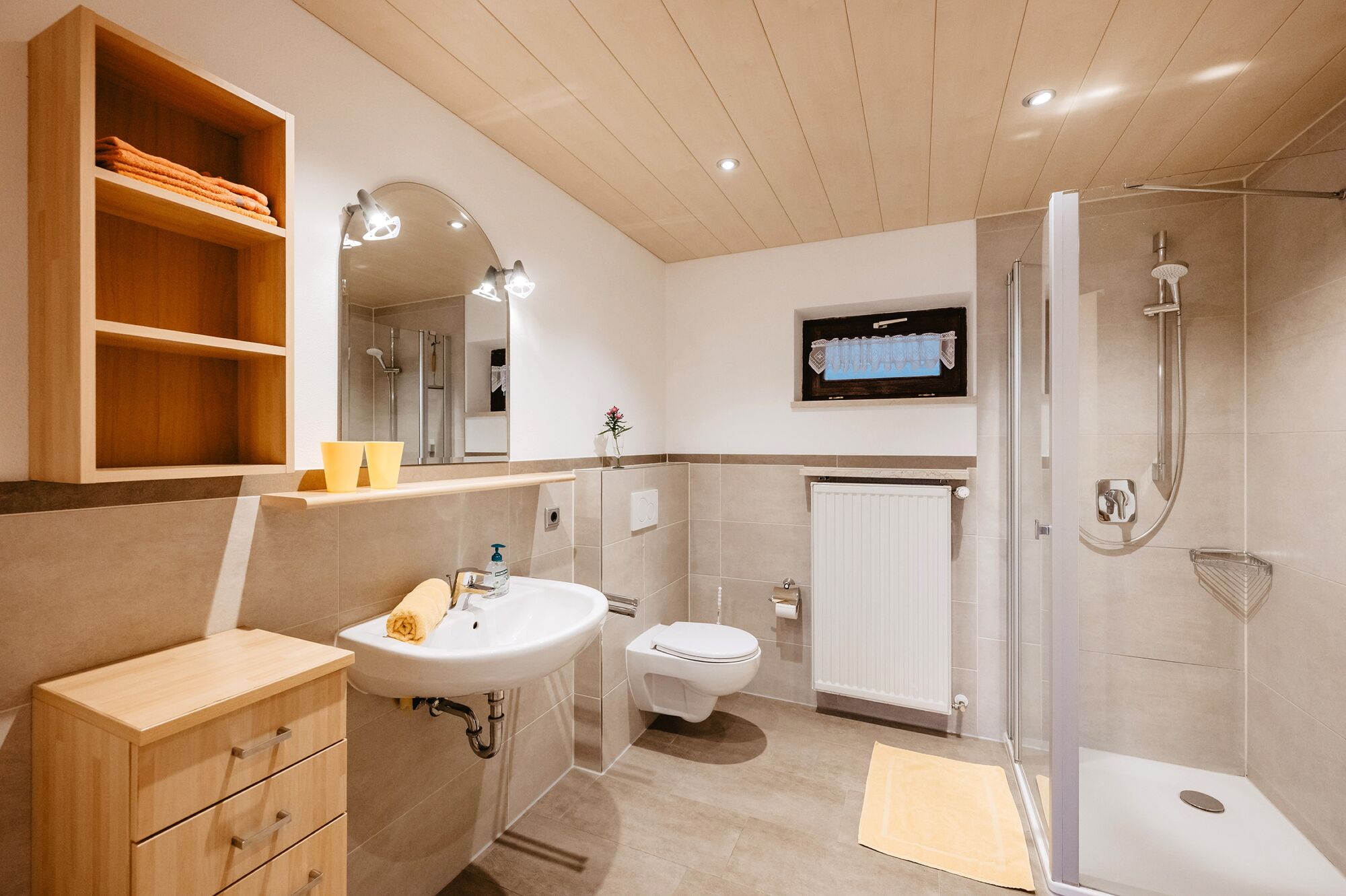 Bad mit Dusche und WC, sowie Handtücher!