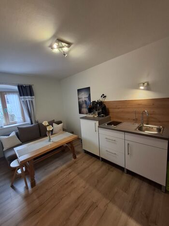 Separate Küche für das Doppelzimmer 