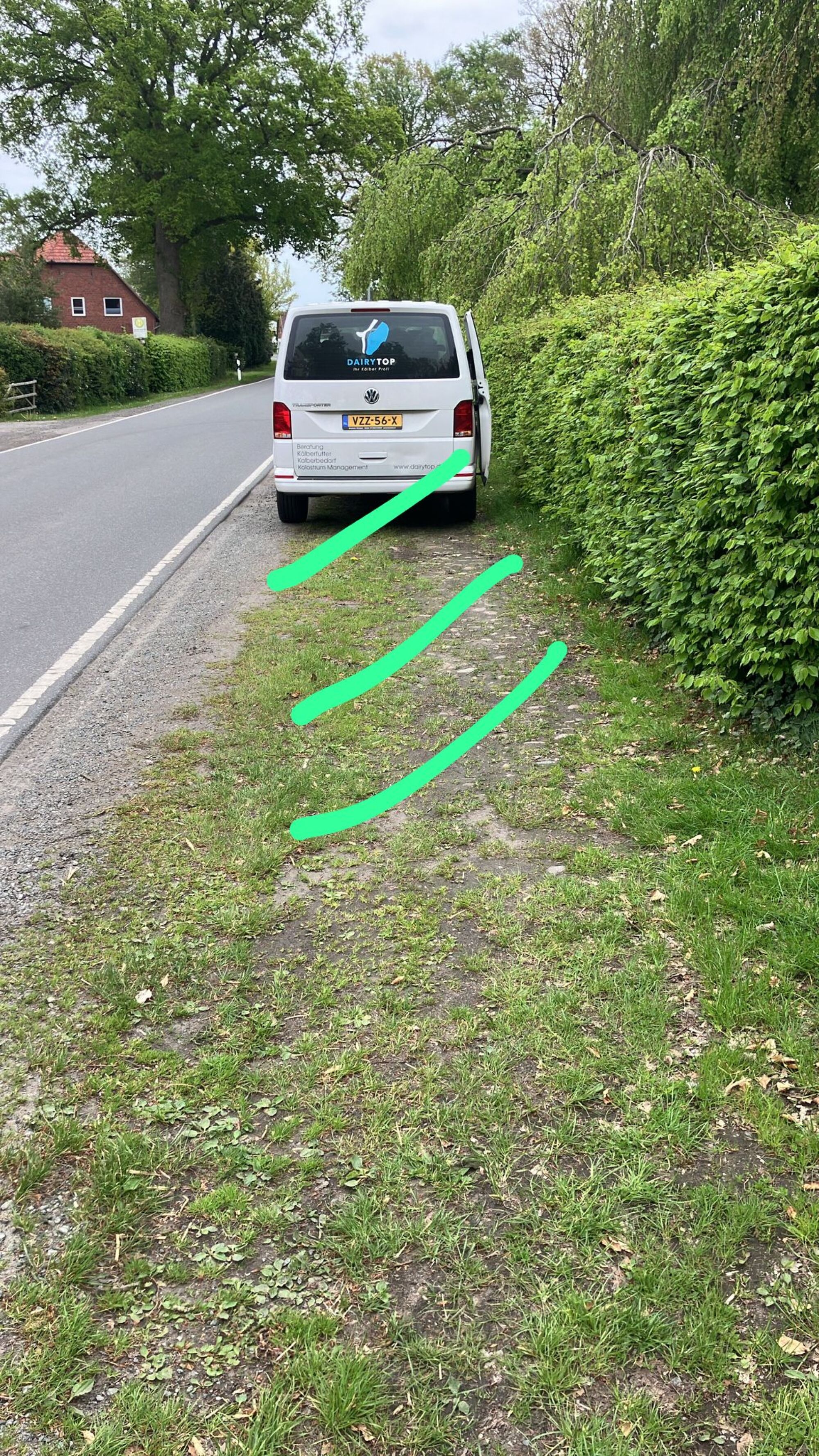 Parkplatz grün markiert