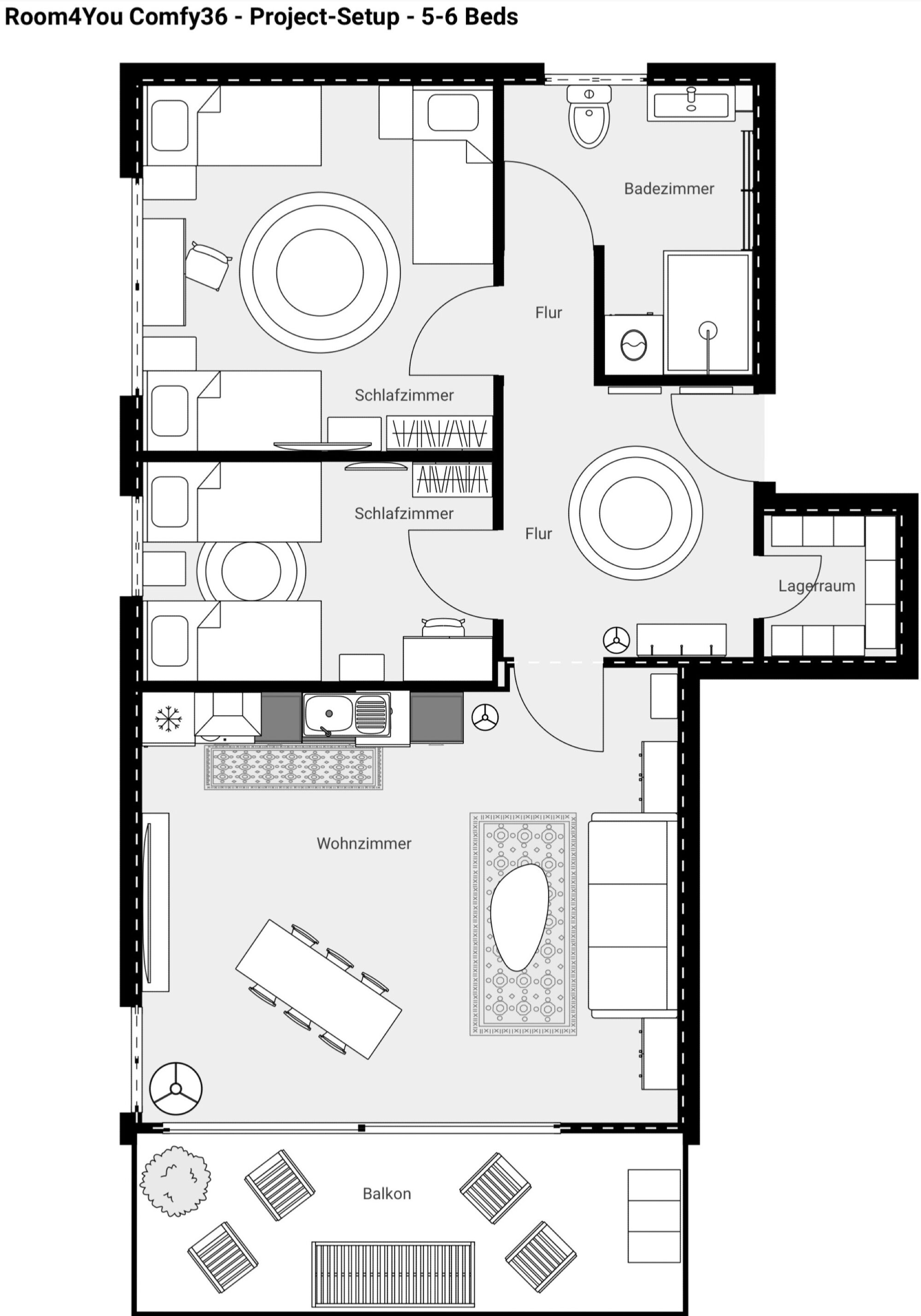 Flex 3: 5x Twin plus Schlafsofa