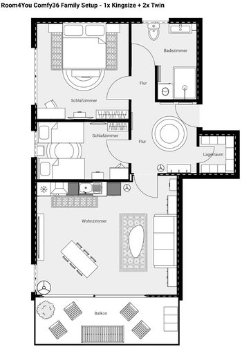 Flex 1: Kingsize, Twin plus Schlafsofa 