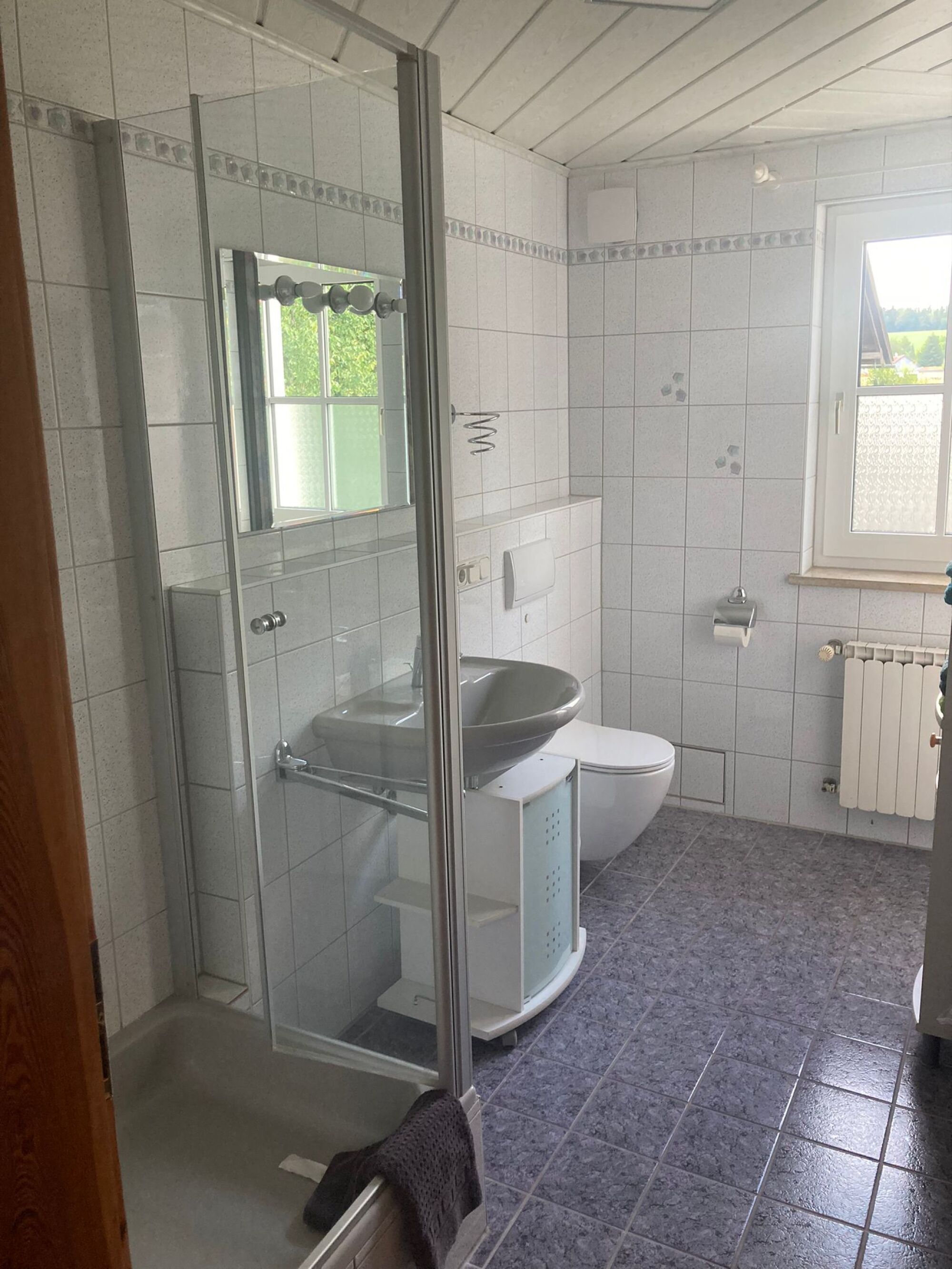 Bad mit Dusche und WC