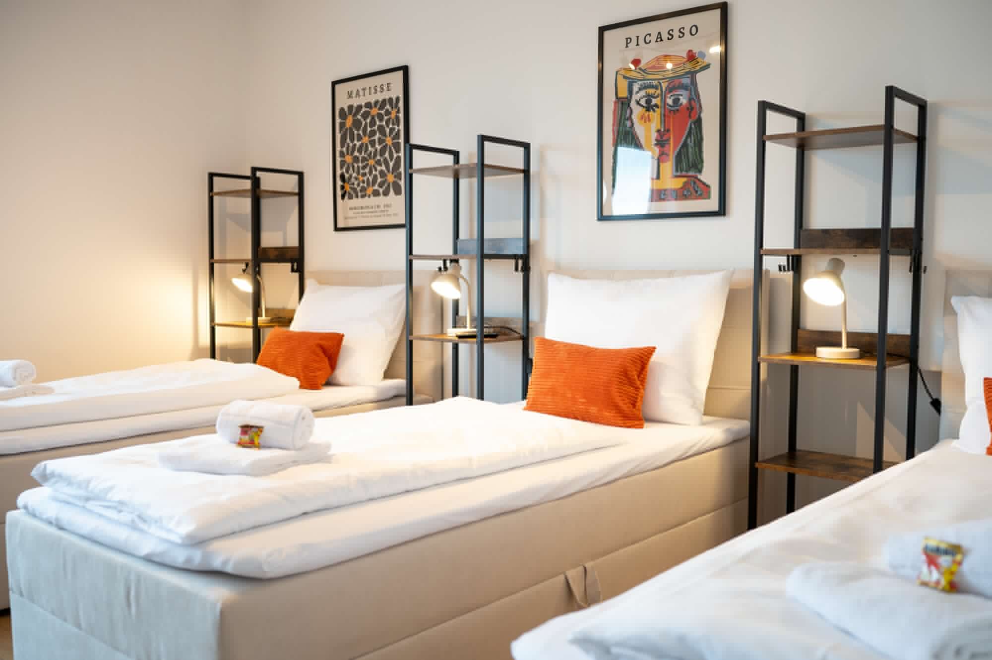 Schlafzimmer 3 mit 3 Einzelbetten