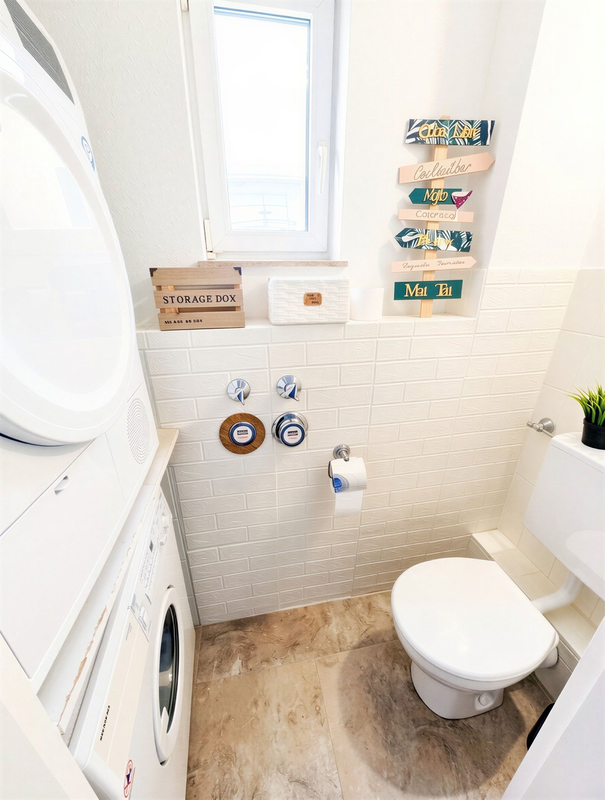 WC extra mit Waschmaschine Trockner