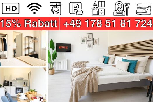 2 bis 23 Personen, Einzelbetten, Küche, Wlan, Smart-TV, WaMa Bild 1