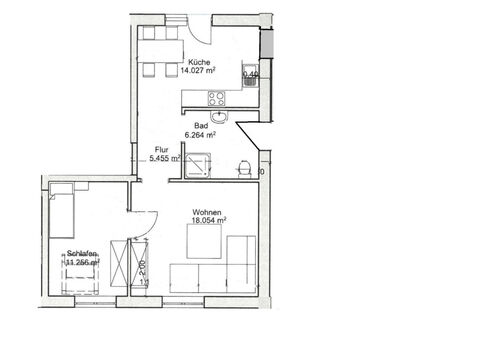 Whg 2 mit 2 Doppelzimmern und 4 Betten 