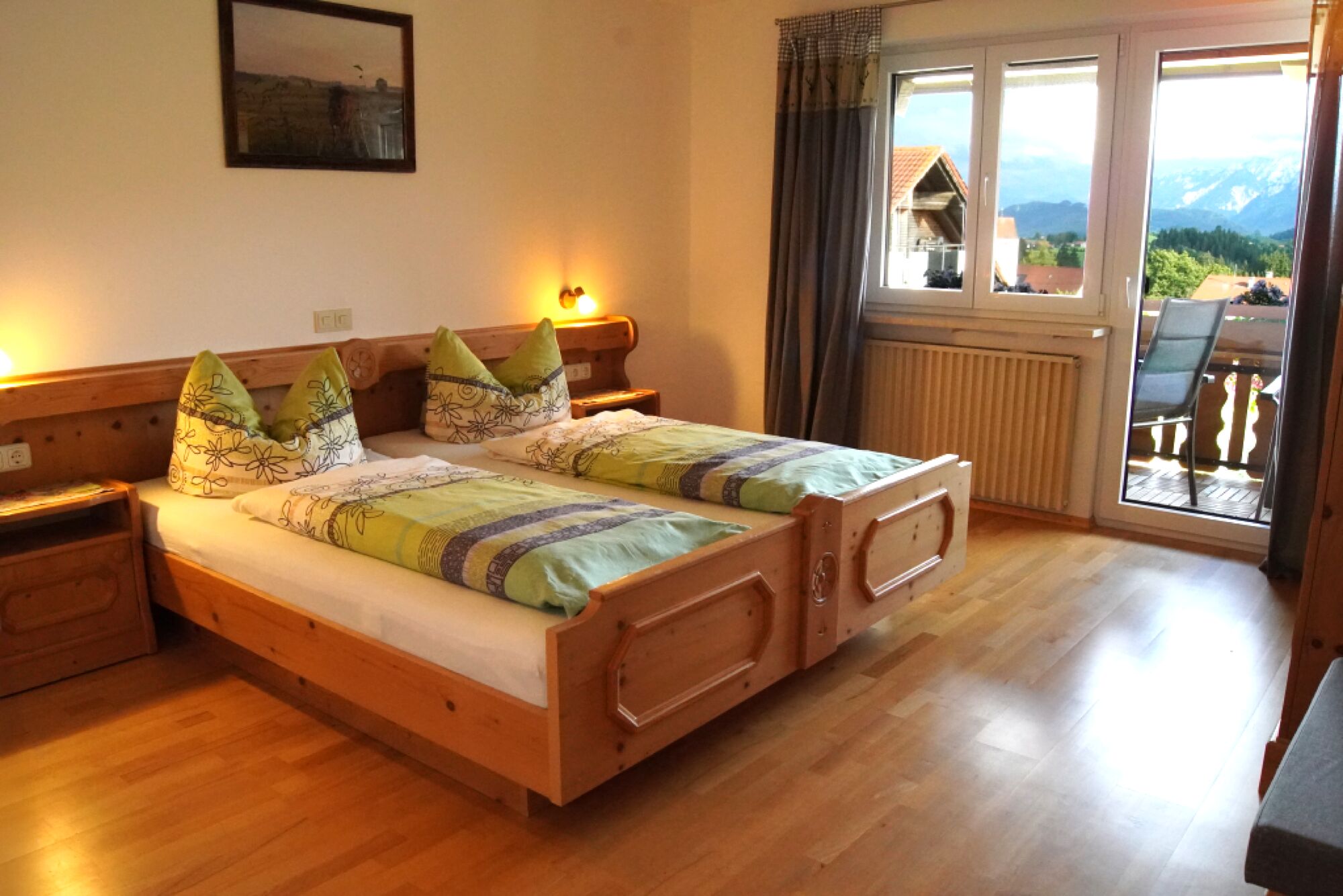 Schlafzimmer mit Bergblick