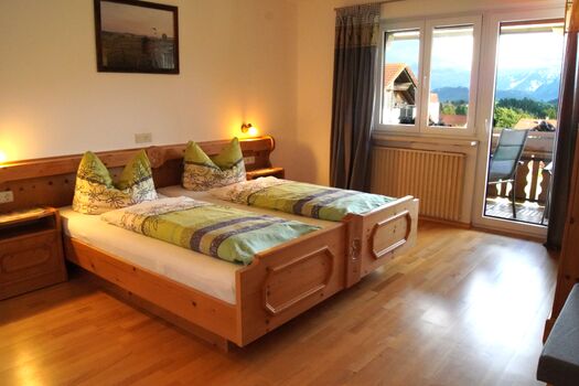 Schlafzimmer mit Bergblick