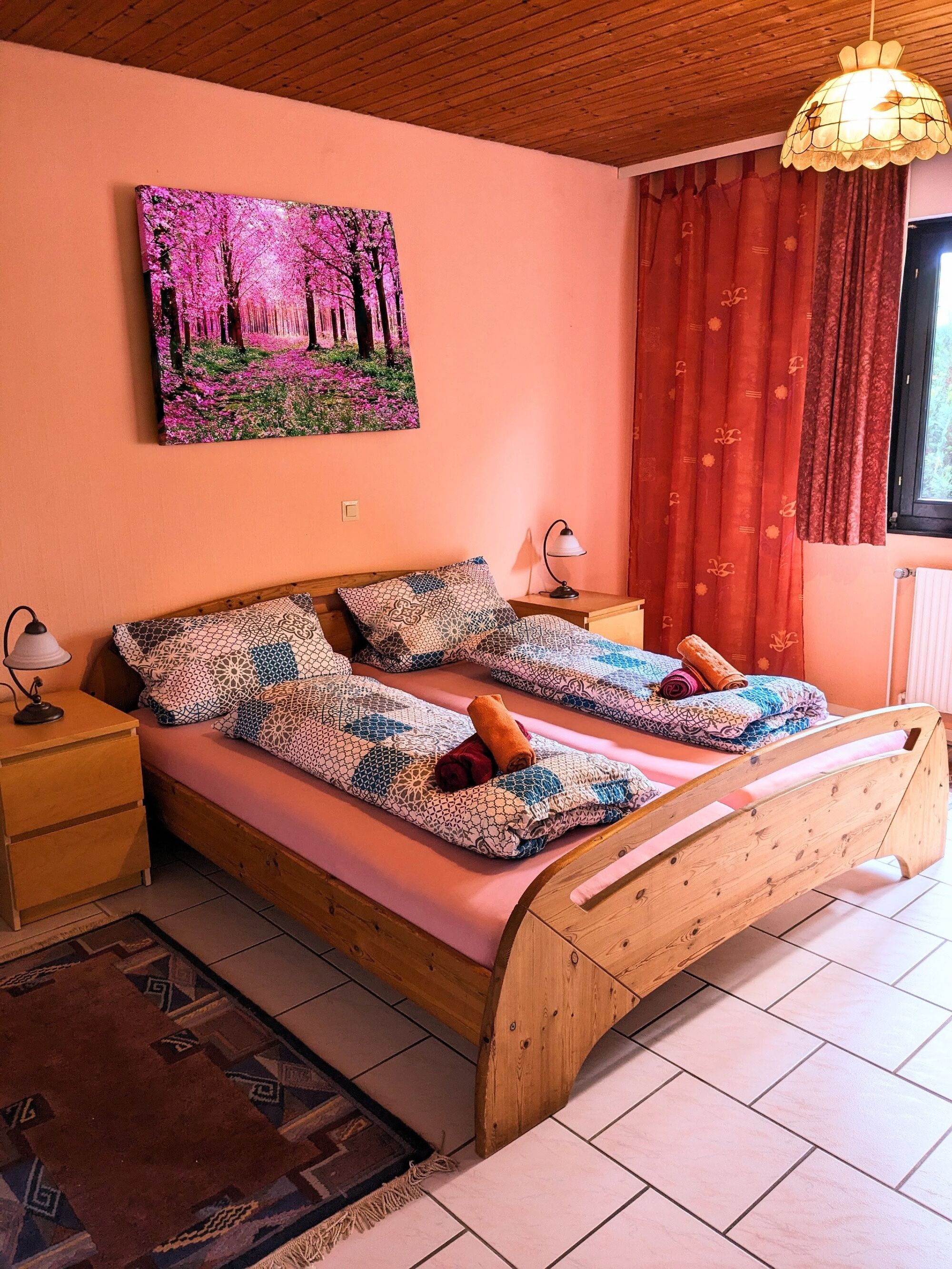 Schlafzimmer im EG, Doppelbett mit 2 Einzelmatratzen