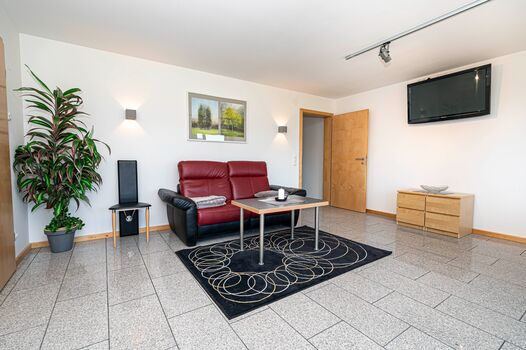 Wohnbereich, Couch mit Fernseher