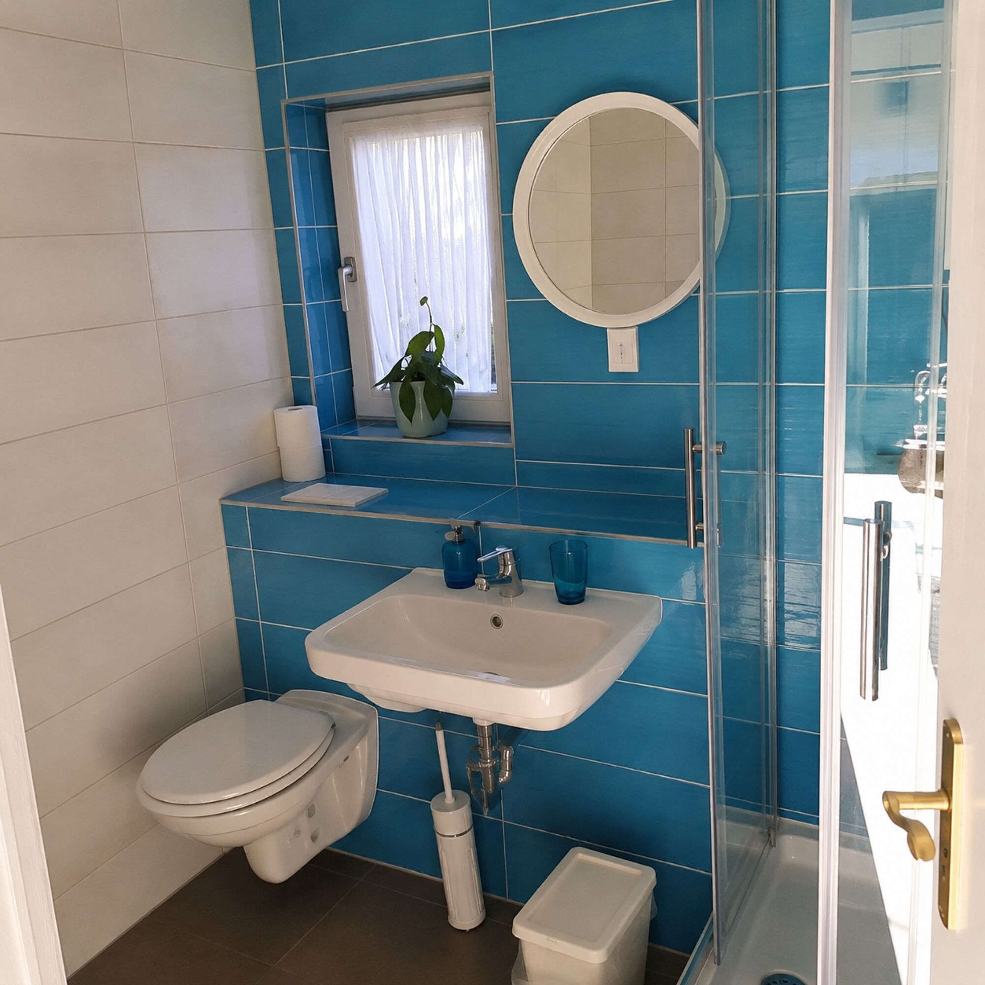 Bad mit Fenster und Dusche