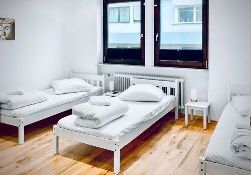 Wohnung 2: Schlafzimmer (2-3 Einzelbetten) / Apartment 2: Bedroom (2-3 single beds)