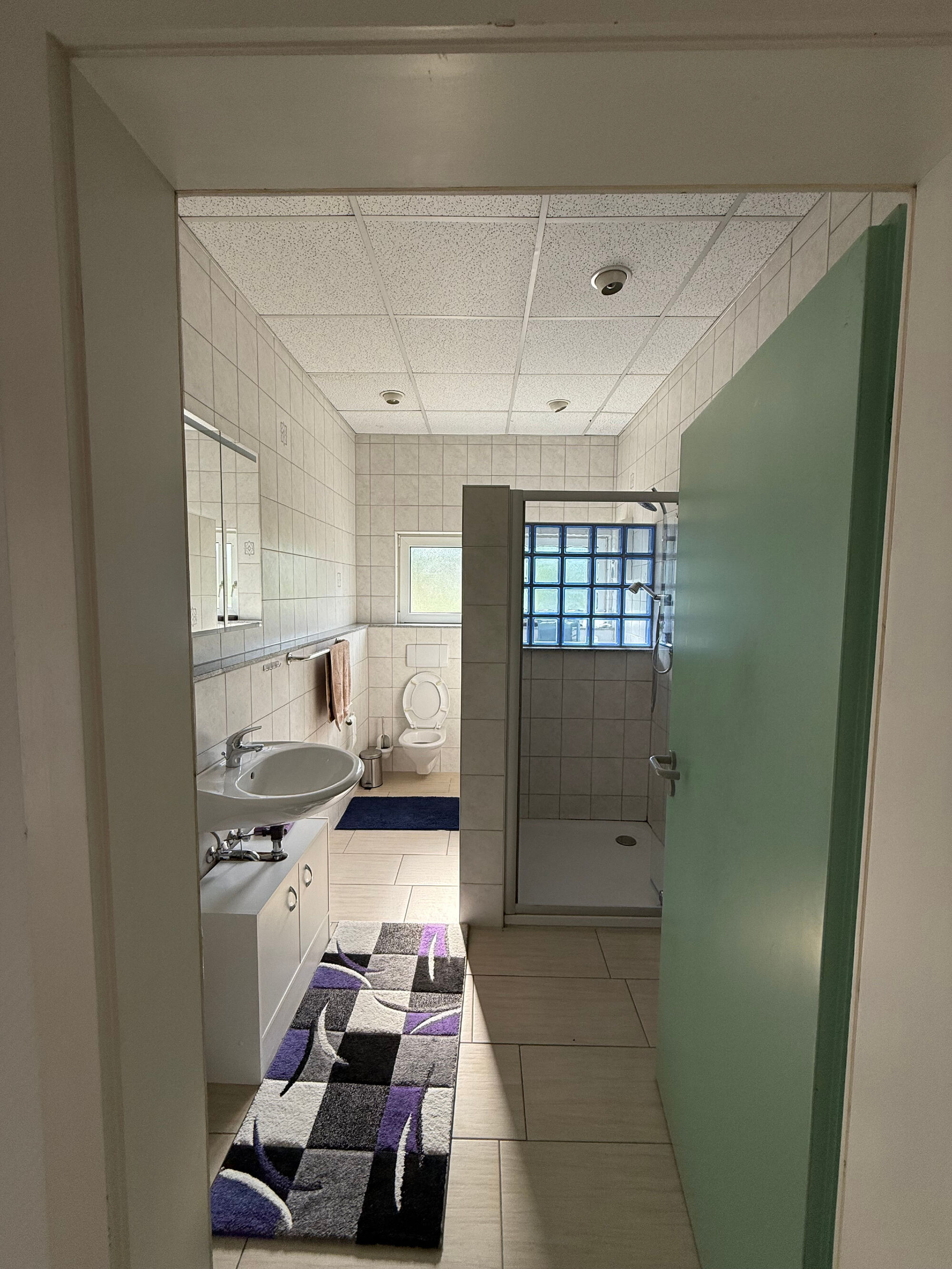 Bad mit Dusche und Toilette