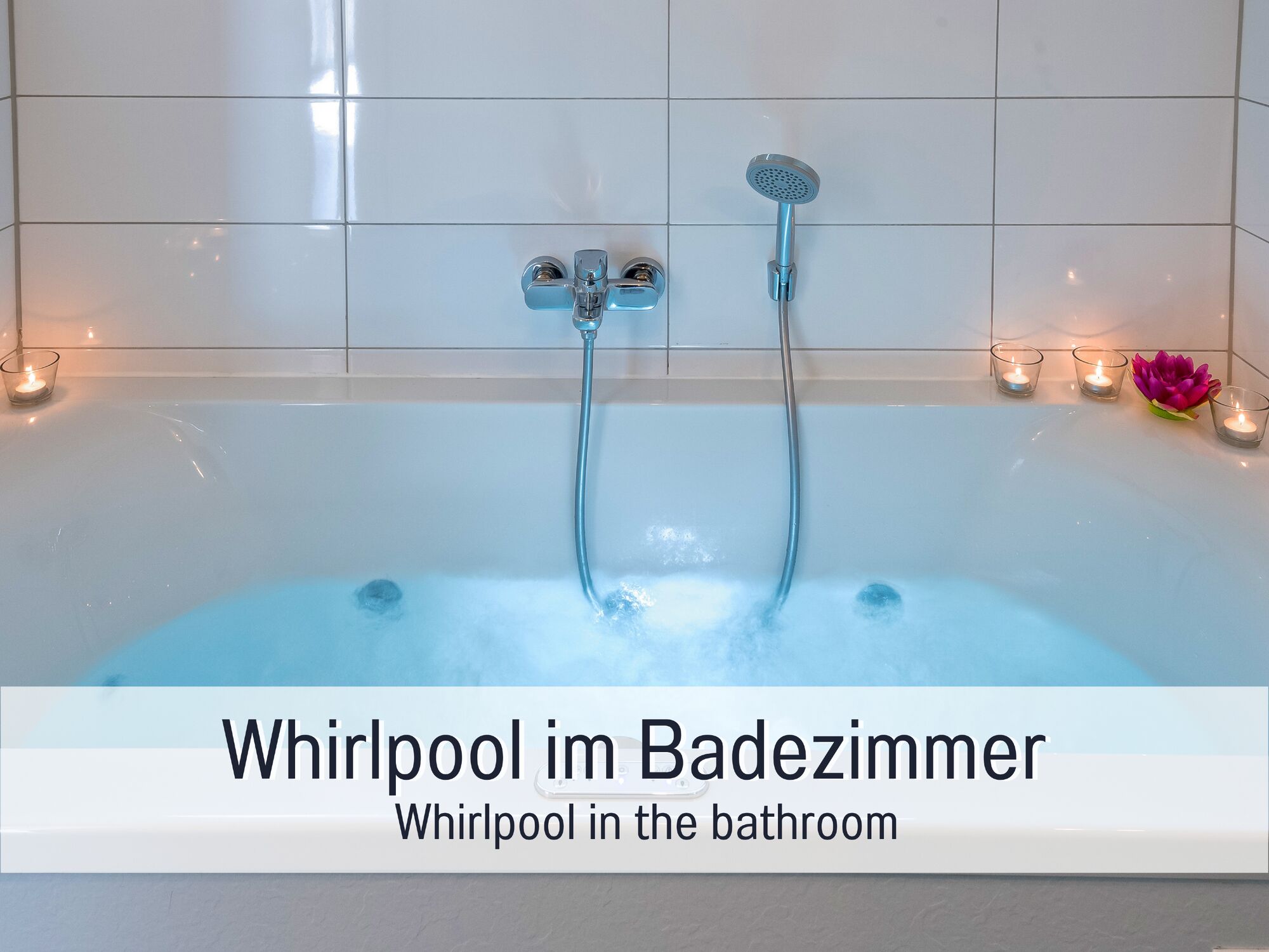 Whirlpool im Badezimmer - Monteurzimmer in Alpirsbach