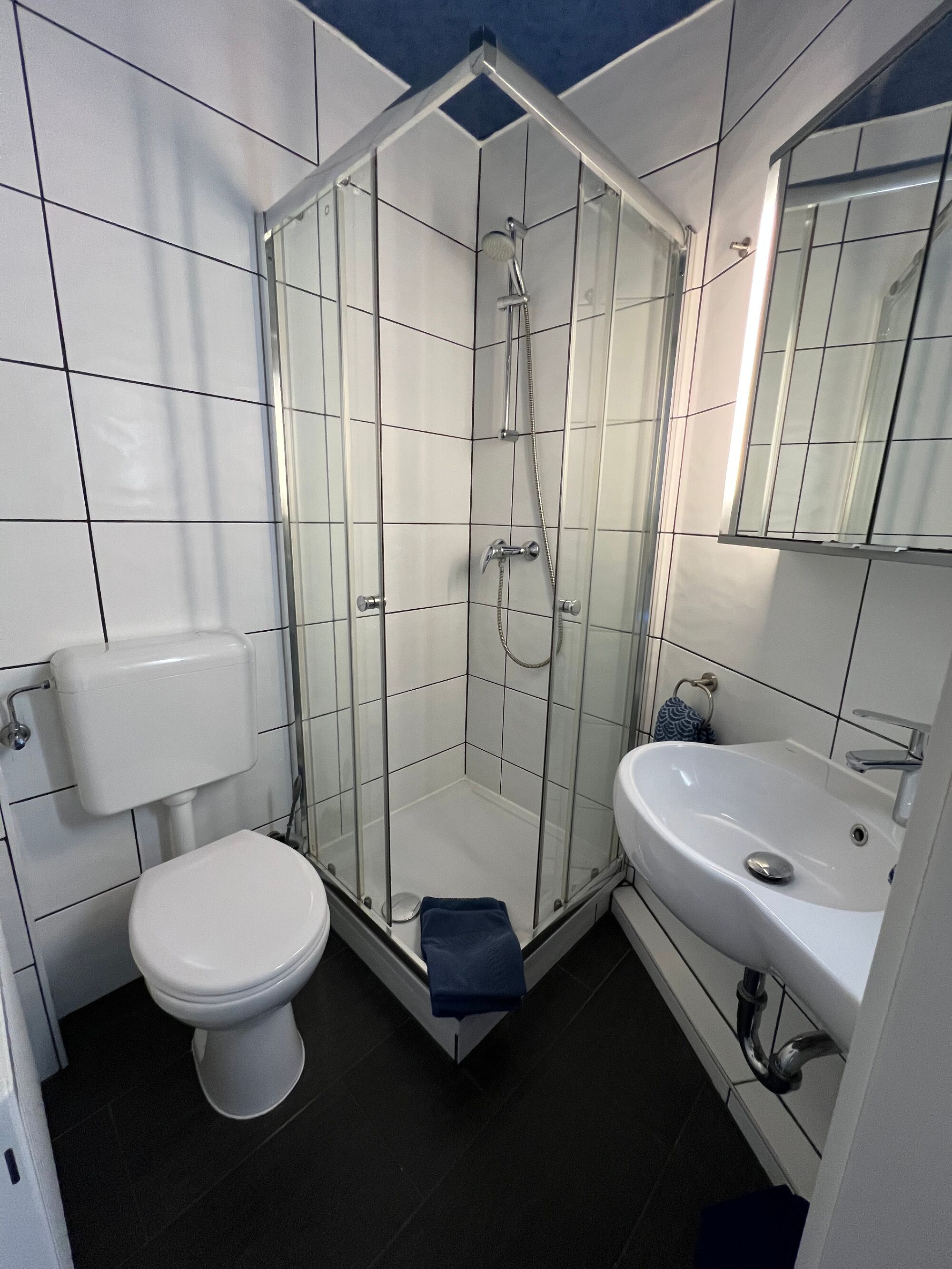 Bad mit Dusche und WC