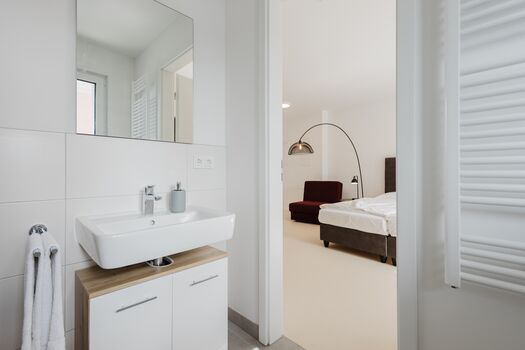 Das Badezimmer unserer größten Appartements