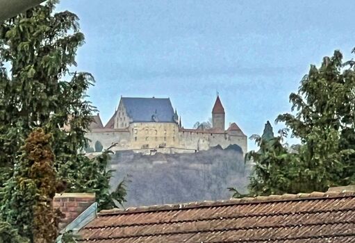 Blick auf die Veste Coburg vom Küchenfenster in Parterre