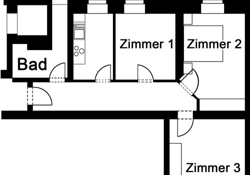 Apartment mit 3 Schlafzimmern, Parkplätze direkt vorm Haus Picture 2