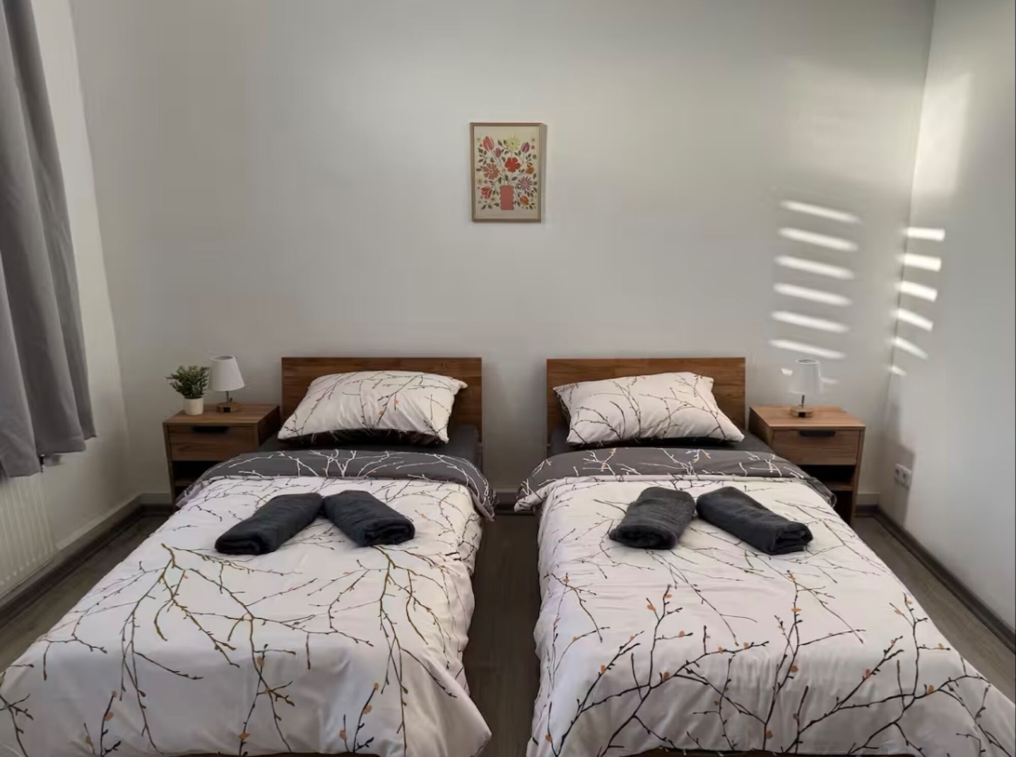 Schlafzimmer mit 2 Einzelbetten - Apartment 1